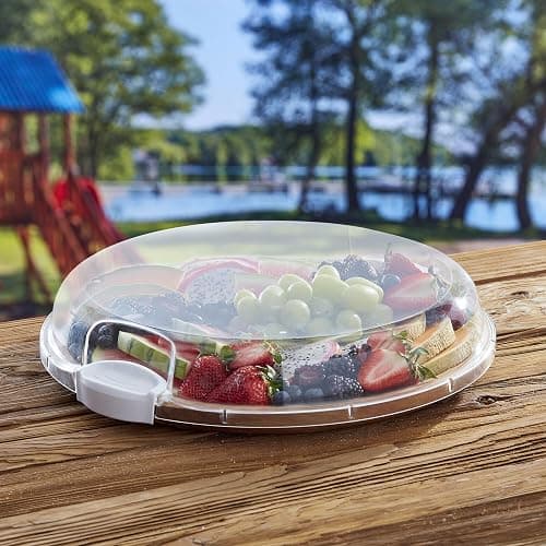 FARBERWARE Build-a-Board Cutting Board with Single Compartment and Clear Locking Lid for Charcuterie, Snacks, and More, Acacia thumbnail 4