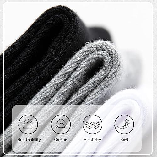DoSmart Kids Athletic Crew Socks Boys Girls Classics Cotton School Uniform Childs Sports Breathable Casual Socks 10 Pairs thumbnail 3