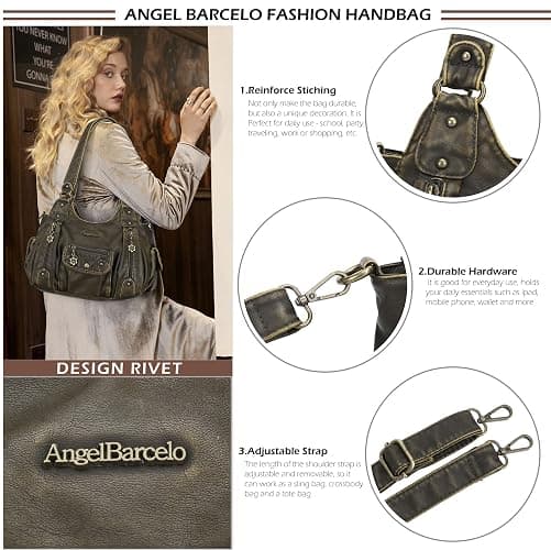 Angel Barcelo Purses for Women Soft PU Leather Shoulder Bag Crossbody Purse and Handbags thumbnail 5