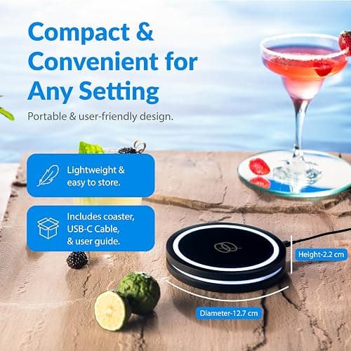 Barsys Smart Coaster 2.0 (Black) – Portable Cocktail Maker & Drink Mixer, App-Enabled Home Bartender Machine with 1000+ Recipes for Cocktails & Mocktails thumbnail 4