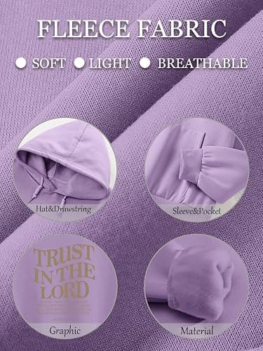 Tuislay Trust In The Lord Graphic Hoodies Christian Faith Sweatshirts For Women Bible Verse Religious Hoodie Pullover Tops thumbnail 5