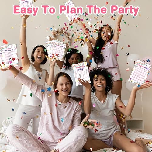 Mecholey Sleepover Party Supplies for Girls, 4Funny Girls Night Games Sleep Over Essentials for Slumber Party Supplies thumbnail 8