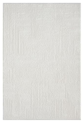 RUGGERRUGS Amy Modern Abstract Area Rug for Living Room, 4x6 Contemporary Textured Geometric Cream Neutral Rug, Stain Resistant Non-Shedding Carpet for Bedroom, Dining Room or Kitchen (4' x 6', Cream) thumbnail 3