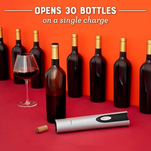 Oster Cordless Electric Wine Bottle Opener with Foil Cutter, Silver thumbnail 6