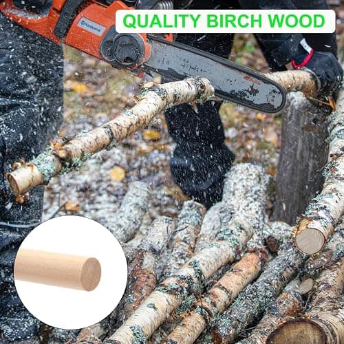 Wooden Dowel Rods Wood Dowels, 10PCS 1/2 x 12 Round Wooden Sticks for Crafts, Macrame Dowels, Unfinished Hardwood Sticks for Crafting, Arts and DIYers, Tiered Cake Support and Wedding Ribbon Wands thumbnail 5