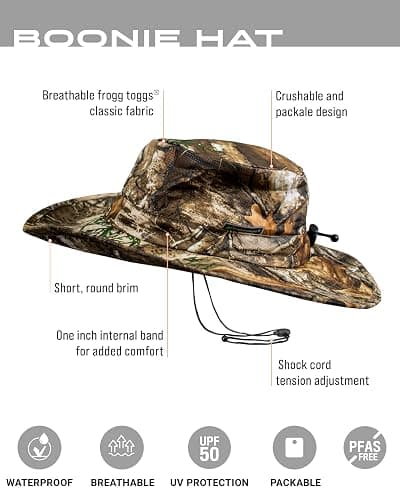 FROGG TOGGS Boonie Hat - Fishing hat Offers Waterproof, Breathable, Sun Protection thumbnail 2