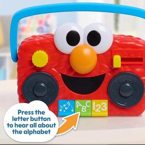 Sesame Street Elmo Take Along Boombox with Lights & Sounds, 5.5-inch Interactive Toy, Learning and Education, Kids Toys for Ages 2 Up by Just Play thumbnail 3