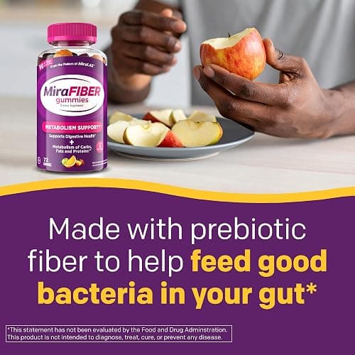 MiraFIBER Gummies, From The Makers of MiraLAX, Fiber to Support Your GLP-1 Journey, 8g Per Serving, Gut Health for Men & Women, Prebiotic Fiber Gummies for Adults, Mixed Fruit Flavor 72Ct thumbnail 9