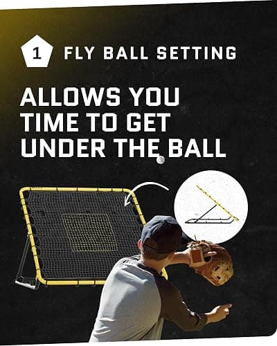 SKLZ Fielding Trainer - Baseball & Softball Pitch-Back Rebound Net - Ground, Line Drive & Fly Ball Return Settings - 4 x 4.5-Foot Steel Frame, UV & Weather Resistant Bungee Net, Easy-Fold Design - FIELDING TRAINER thumbnail 3
