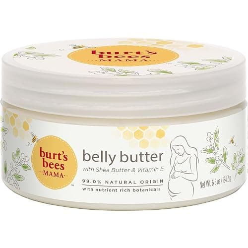 Burt's Bees Mama Belly Butter Stretch Mark Cream for Pregnancy Massages Body & Reduces Scar Appearance, Prenatal & Postnatal Tummy Skin Care, Shea Butter & Vitamin E Rich Formula, 6.5 Oz Tub thumbnail 12