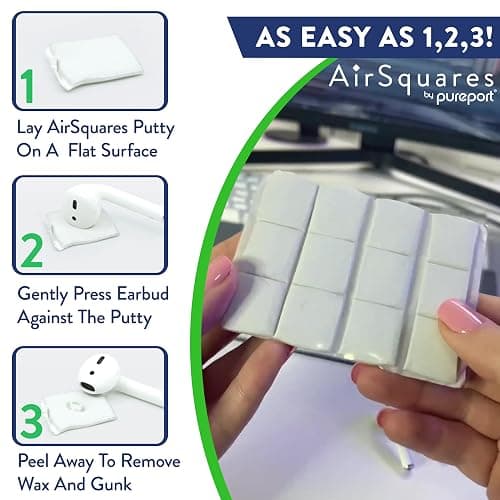 AirSquares Airpod Cleaning Kit, The Original Earbud Cleaning Putty 12-Pack | As Seen on NBC's Today Show, Cleaner Kit for AirPods & Earbuds, Cleaning Putty to Remove Wax, Dirt & Gunk from Tech Devices thumbnail 4