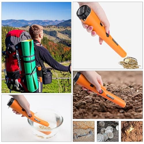 Dmyond Metal Detector Pinpointer - Professional Waterproof Handheld Pin Pointer Wand - High Sensitivity 360° Detection - Search Treasure Pinpointing Finder Probe for Adults, Kids - Orange thumbnail 7