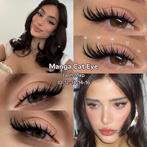 Goddvenus BUNNY Manga Lash Clusters Kit Natural Cluster Eyelash Extensions Wispy Fairy Eyelash Clusters Anime Individual Lash Extensions Kit C Curve False Eyelashes 10-16mm Pestañas Postizas Naturales thumbnail 3