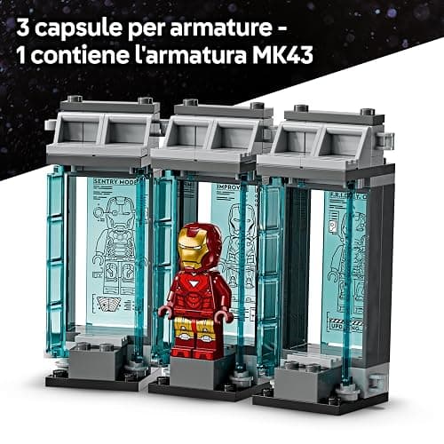 LEGO | Marvel Laboratorio di Iron Man: Sala delle Armature - Giocattolo per Fan dei Supereroi con Mech e 5 Minifigure come Aldrich Killian e Robot Dum-E - Regalo Avengers per Bambini da 8 Anni 76315 thumbnail 5