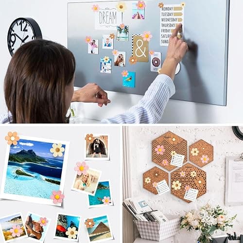 Lukinuo Cute Flower Fridge Magnets 20PCS Mini Daisy Refrigerator Magnet Colorful Flower Fridge Magnets for Locker Whiteboard Refrigerator Office Photo Cabinet Bulletin Board thumbnail 7