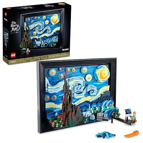 LEGO Ideas Vincent Van Gogh The Starry Night - 3D Puzzle Building Set for Adults, Ages 18+ - Beautifully Detailed Home Wall Art Decor - Gift Ideas for Artists - 21333 - Standard Packaging