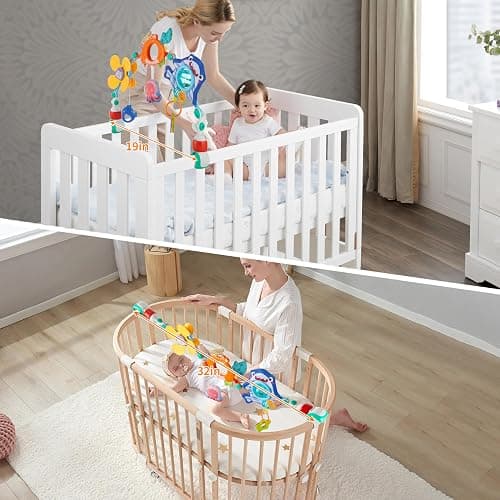 Baby Stroller Arch Toy, Car Seat Toys, Adjustable Arch Stroller toy with Hanging Sensory Activity toys,fits on Baby Bouncer, Bassinet, Stroller, Crib and Car Seats for baby infant Boy Girl 0-18 Months thumbnail 6