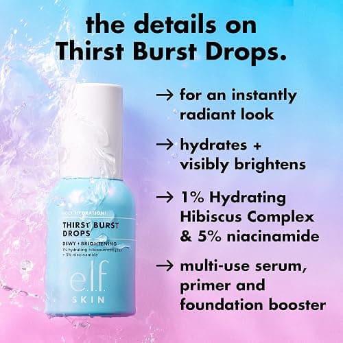 e.l.f. SKIN Thirst Burst Drops, Serum For A Radiant Complexion Instantly & Over Time, Made With Hyaluronic Acid, Vegan & Cruelty-Free thumbnail 5