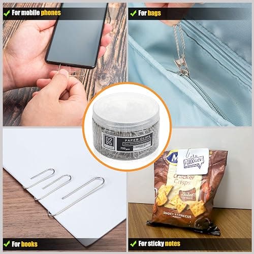 Kempshott 750 Paper Clips Assorted Sizes Small, Medium and Large Paper Clips for Paperwork Ideal for Home, School and Office Use (Assorted, Silver) thumbnail 7