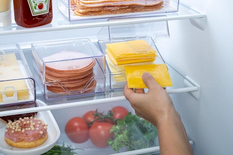 Pikanty American Sliced Cheese Holder | Airtight Storage Container for Fridge | Hinged Lid | Dishwasher Safe | Holds 24 Slices | Made in USA thumbnail 4