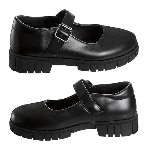 French Toast Girls Round Toe Ankle Strap Maryjane School Shoes - Mary Jane Chunky Platform Oxford Dress Shoe Pumps - Black/Navy/Brown (Size 12-5 Little Kid/Big Kid) thumbnail 4