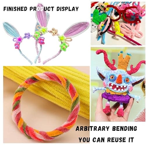 Pipe Cleaners Craft Bulk,Kids Toys & Games Gifts,200pcs Arts Crafts,Chenille Stems Art Supplies for Projects Creative DIY Room Decor,Christmas Decorations,Juegos para Niños Fidget Toys for Ages 5-7 thumbnail 4