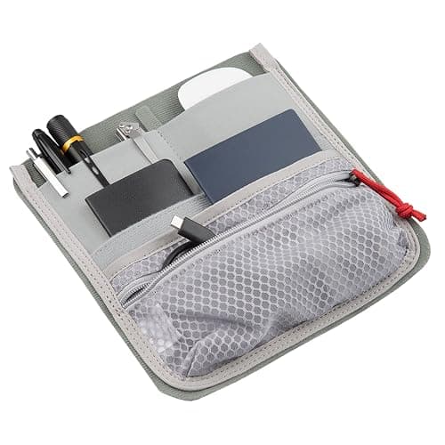 Vertx Admin Organizer Multi Pocket for Backpack, Bag Organization, Hook and Loop Attachment, Grey - One Size - Image 1