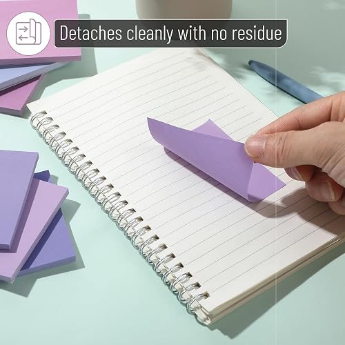 Mr. Pen- Sticky Notes, 3"x3", 12 Pads, 600 Sheets, Purple Shades | Sticky Notes Bulk, Self-Stick Note Pads, Perfect for Office, School, Home, Study & Organization thumbnail 6