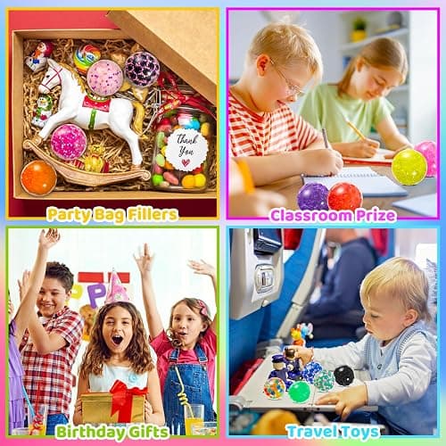 FIDWOD Stress Ball Fidget Toys for Kids: Party Bag Fillers Sensory Gifts Pack - Squishy Balls with Water Beads - Stocking Stuffers Anxiety Relief Set for Autism Boys Girls 20 PCS thumbnail 6