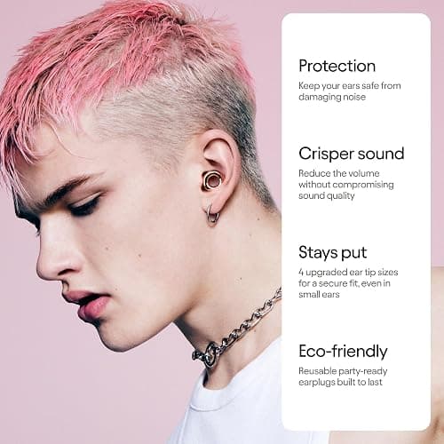 Loop Experience 2 Ear Plugs – Stylish Certified Hearing Protection for Concerts & Festivals, Live Events, Musicians, Sports, DJs and Nightlife – 17dB Noise Reduction Earplugs (High-Fidelity) thumbnail 2