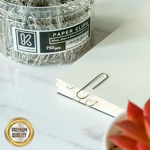 Kempshott 750 Paper Clips Assorted Sizes Small, Medium and Large Paper Clips for Paperwork Ideal for Home, School and Office Use (Assorted, Silver) thumbnail 6