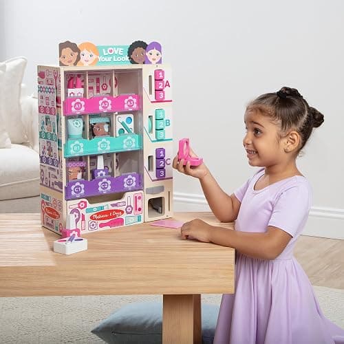 Melissa & Doug Sort, Stock, Select Beauty Kiosk Vending Machine Play Set, Pretend Makeup Wooden Toy For Boys and For Girls 3+- FSC Certified thumbnail 2