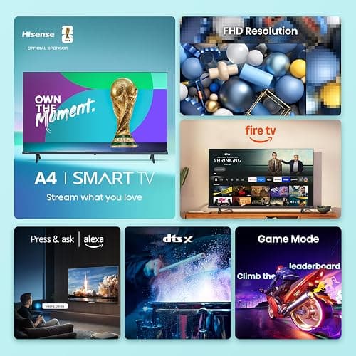 Hisense 32-Inch Class A4 Series FHD 1080p Smart Fire TV (32A4NF, 2025 Model) - DTS Virtual: X, Slim Bezel Design, Alexa Built in thumbnail 3