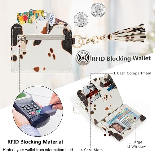 Lostars Wristlet Wallet for Women with Keychain – RFID Card Holder Small Wallet Wristlet with Key Ring thumbnail 2