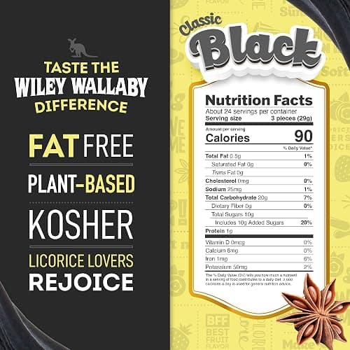 Wiley Wallaby Licorice 24 Ounce Classic Gourmet Soft & Chewy Australian Black Licorice Candy Twists, 1 Pack thumbnail 2