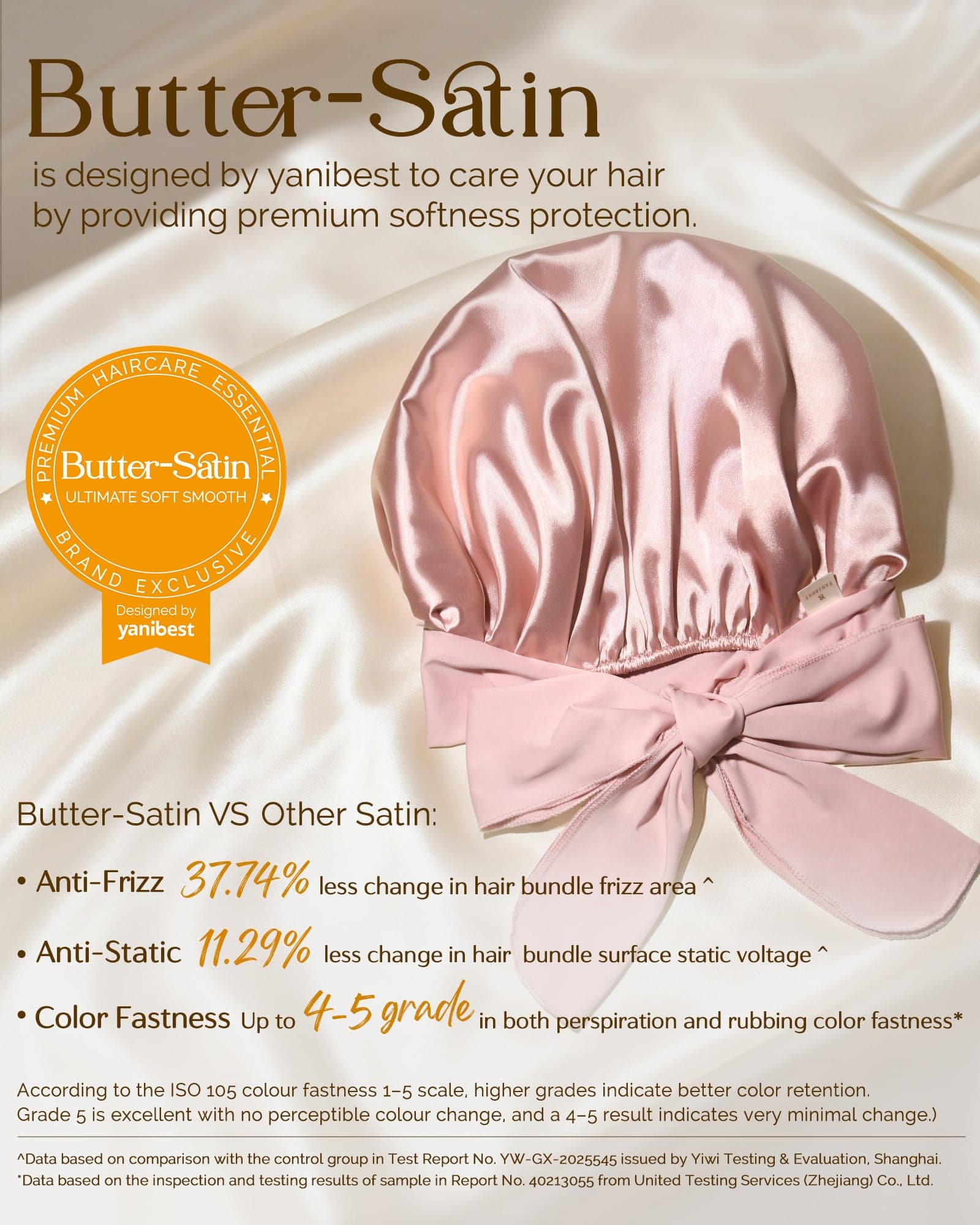 YANIBEST Silk Bonnet for Sleeping Women Adjustable Double Layer Satin Bonnet Reduce Friction Prevent Frizz Natural Curly Hair thumbnail 2