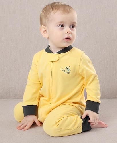 Teach Leanbh Baby 2-Pack Footless Pajamas Cotton Long Sleeve Printing 2 Way Zipper Romper Jumpsuit Sleep and Play 3-24 Months thumbnail 6