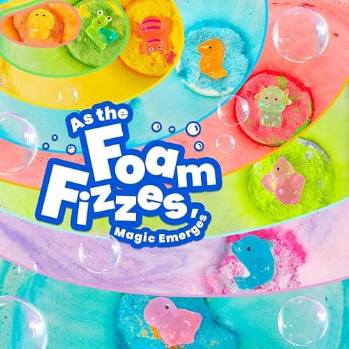 Bath Bombs for Kids with Surprise Inside, 32 Pack 1.8-Inch Fizzy Bath Bombs with 32 Different Glow-in-the-Dark Animal Toys, Kid-Friendly, Non-Toxic, 8 Scents, Birthday Party Favors & Stocking Stuffers thumbnail 4