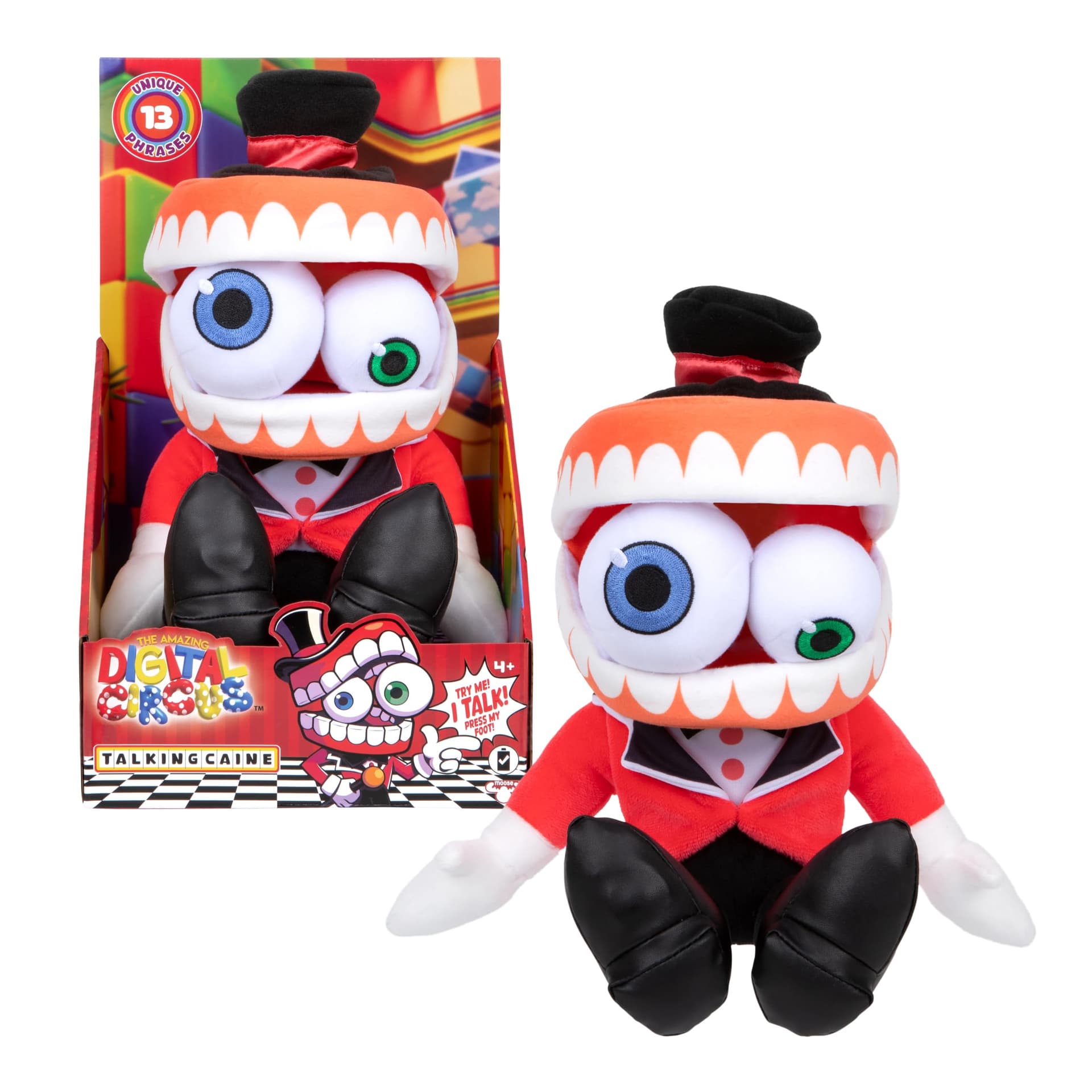 Amazing Digital Circus Talking Caine Plush, Press Caine's Foot and Hear Him Say 13 Unique Phrases, 30 CM Interactive Plush Figure Made with Premium Materials and Quality Embroidery thumbnail 3