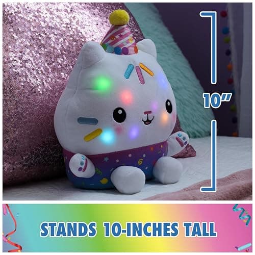 Gabby's Dollhouse Celebrations, Sprinkle Party Cakey Cat Plush, 10-Inch Interactive Stuffed Animal with Sounds, Kids Toys for Girls & Boys Ages 3+ thumbnail 2