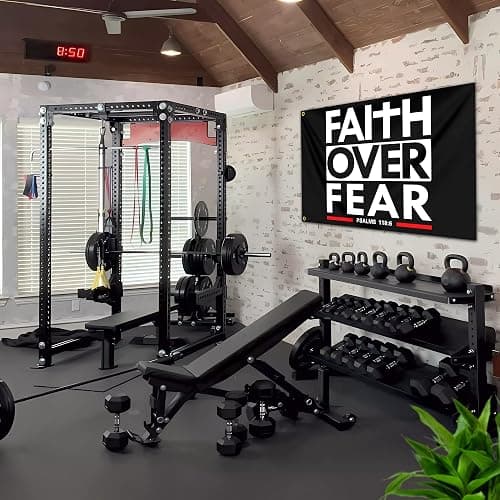Faith Over Fear Flag 3x5 Ft Christian Jesus Flags Inspirational Gym Flags for Home Motivational Gym Wall Fitness Decor And College Dorm Room Bedroom Office Sign Banner Decor thumbnail 6