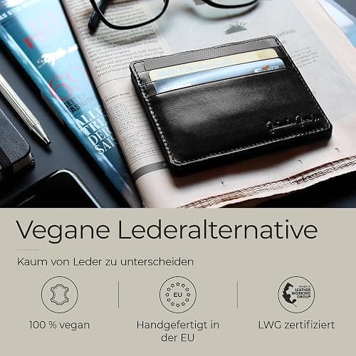 Jaimie Jacobs Flap Boy Slim Magic Wallet ohne Münzfach (Vegan Schwarz) | Dünner Geldbeutel, 8-16 Karten, Geldscheine, Magic-Flap, 0,8 cm dünn, TÜV-RFID-Schutz & echtes Leder thumbnail 7