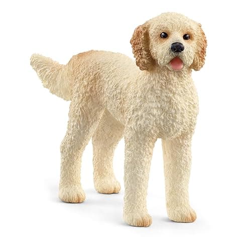 Schleich Farm World Goldendoodle Dog Figurine - Highly Detailed and Durable Animal Toy, Fun and Educational Play for Boys and Girls, Gift for Kids Ages 3+ - Image 1