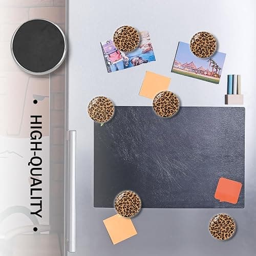 Glass Refrigerator Magnet 6Pcs Magnetic Fridge Sticker,Decor for Kitchen,Whiteboard, Cabinet,Leopard Print thumbnail 2