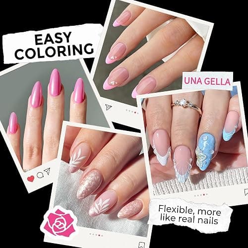 UNA GELLA Almond Nail Tips 216pcs Medium Almond Press on Nails Pre-shape Gel Fake Nails for Full Cover Acrylic French False Nails For Nail Extension, DIY Salon 12 Sizes Gelly Tips thumbnail 3