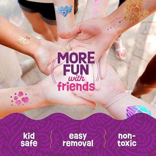 Pretty Me Glitter Tattoo Kit for Kids - Glitter & Metallic Fake Tattoos for Girls - Birthday Gift Ideas for Girl - Temporary Tattoo Set - Craft Kits Toys for Ages 6 7 8 9 10 11 Year Old - Cool Gifts thumbnail 7