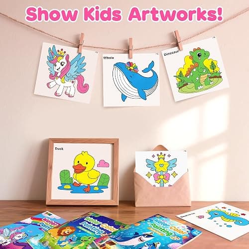 ZIZZ Paint with Water Coloring Books for Toddlers, 3PCS Watercolor Painting Set for Kids Ages 3-8, No-Mess Arts and Crafts for Kids, Art Supplies Craft Kits, Easter Basket Stuffers Gifts for Girls Boy thumbnail 5