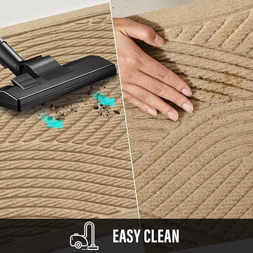 HIYARD Sturdy Front Door Mat, Absorbent Muddy Dirt Resist Welcome Door Mats Outdoor Indoor, Stain and Fade Resistant, Non-Slip Backing Entry Mat Low Profile Doormat for Entryway, 29×17, Beige thumbnail 8