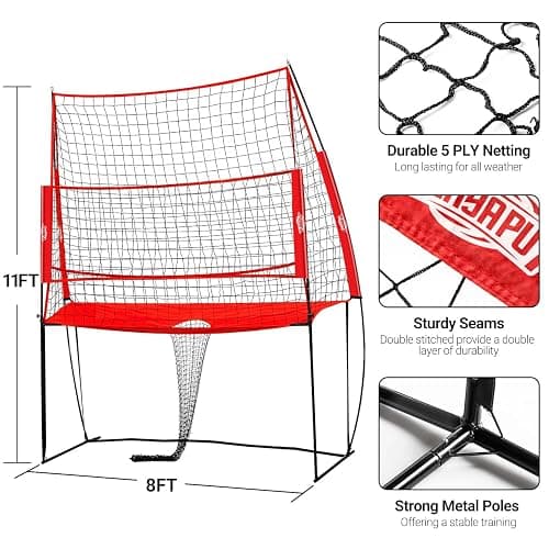 PLAYAPUT Volleyball Training Equipment Net,Height Adjustable Volleyball Practice Net Station for Serving,Spiking, Hitting,with Carryingbag Easy Assembly & Storage Great for Indoor/Outdoor thumbnail 2