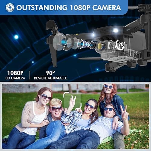AVIALOGIC Mini Drone with Camera for Kids, Remote Control Helicopter Toys Gifts for Boys Girls, FPV RC Quadcopter with 1080P HD Live Video Camera, Altitude Hold, Gravity Control, 2 Batteries thumbnail 2